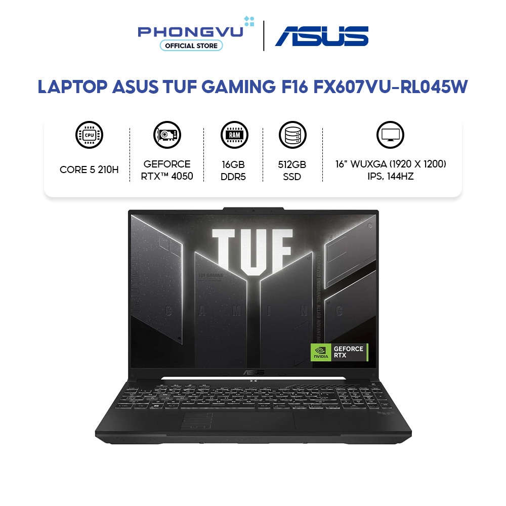 Laptop Asus TUF Gaming F16 FX607VU-RL045W (Core 5 210H/ GeForce RTX™ 4050/ 16GB/ 512GB/ Windows 11) - Bảo hành 24 tháng | Shopee Việt Nam