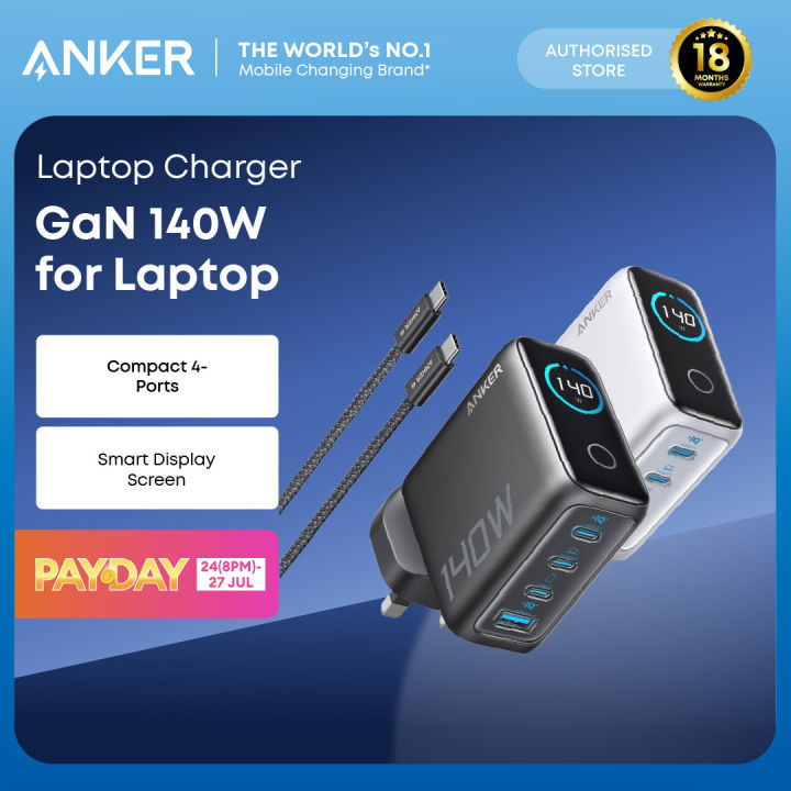 ANKER Nano 100W GaN Charger - 3-Port PD Fast Charging | Smart Display & Touch Control | Travel-Sized for Daily Carry