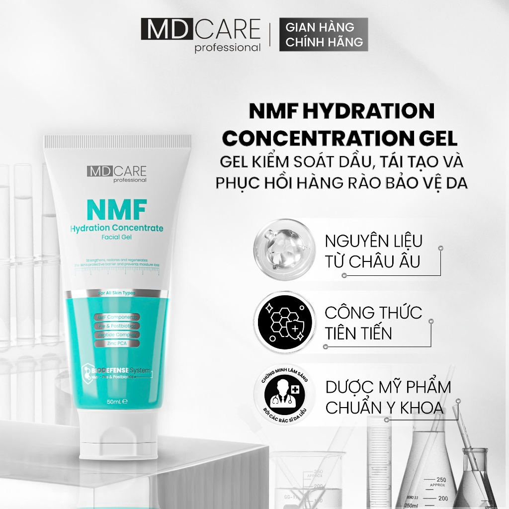 [HÀNG CHÍNH HÃNG] Gel dưỡng ẩm MD CARE NMF Hydration Concentrate Facial Gel 50ml Kiểm Soát Dầu, Tái Tạo Và Phục Hồi | Shopee Việt Nam