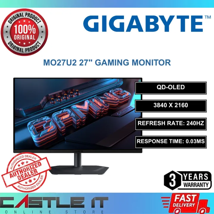 Gigabyte MO27Q2 MO27U2 27" QD-OLED 2K 4K UHD 240Hz 0.03ms Gaming Monitor | Lazada Malaysia