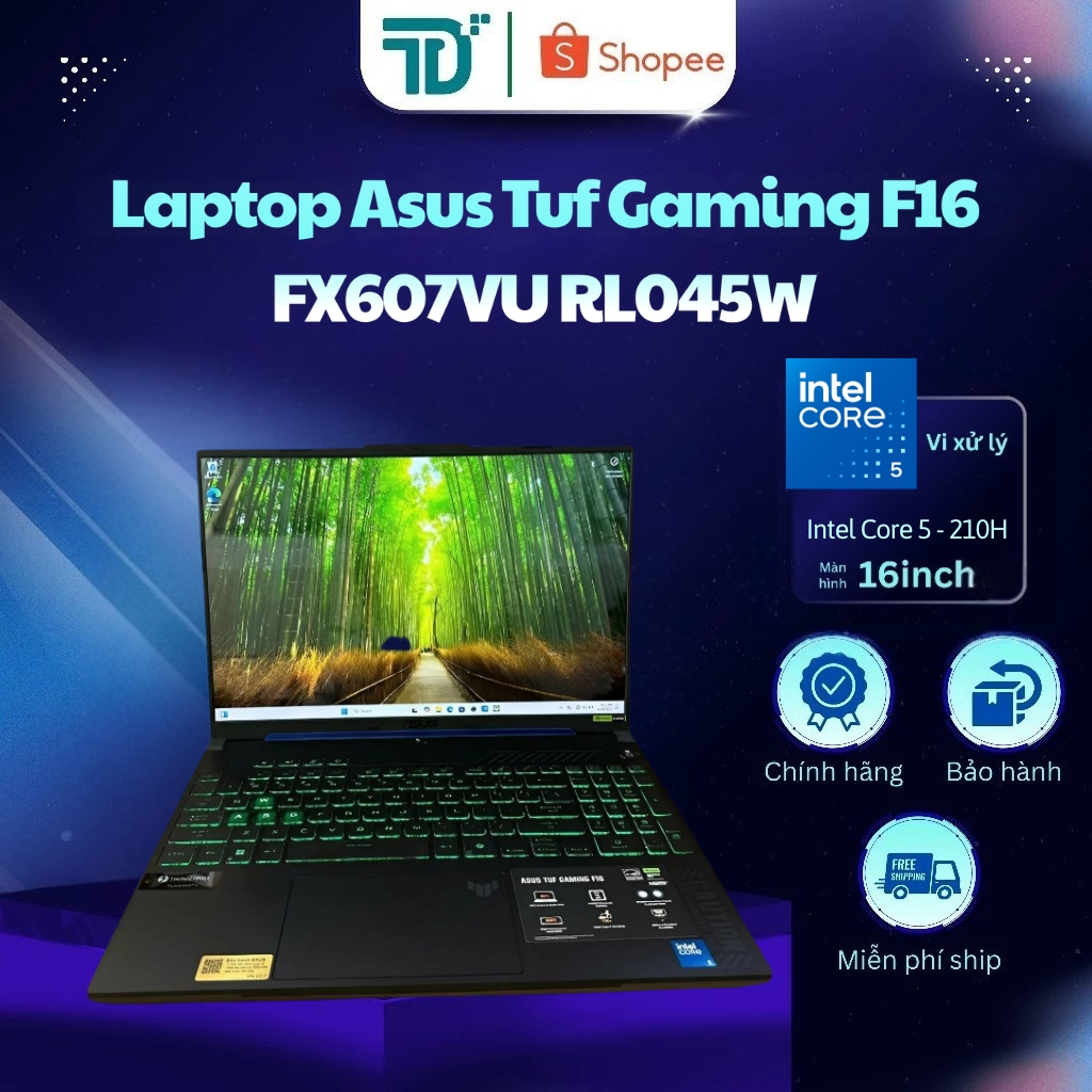 Laptop Asus TUF Gaming F16 FX607VU RL045W (Core 5, 16GB, 512GB, RTX 4050, Win 11, BH 2Y) - Laptop 98% | Shopee Việt Nam