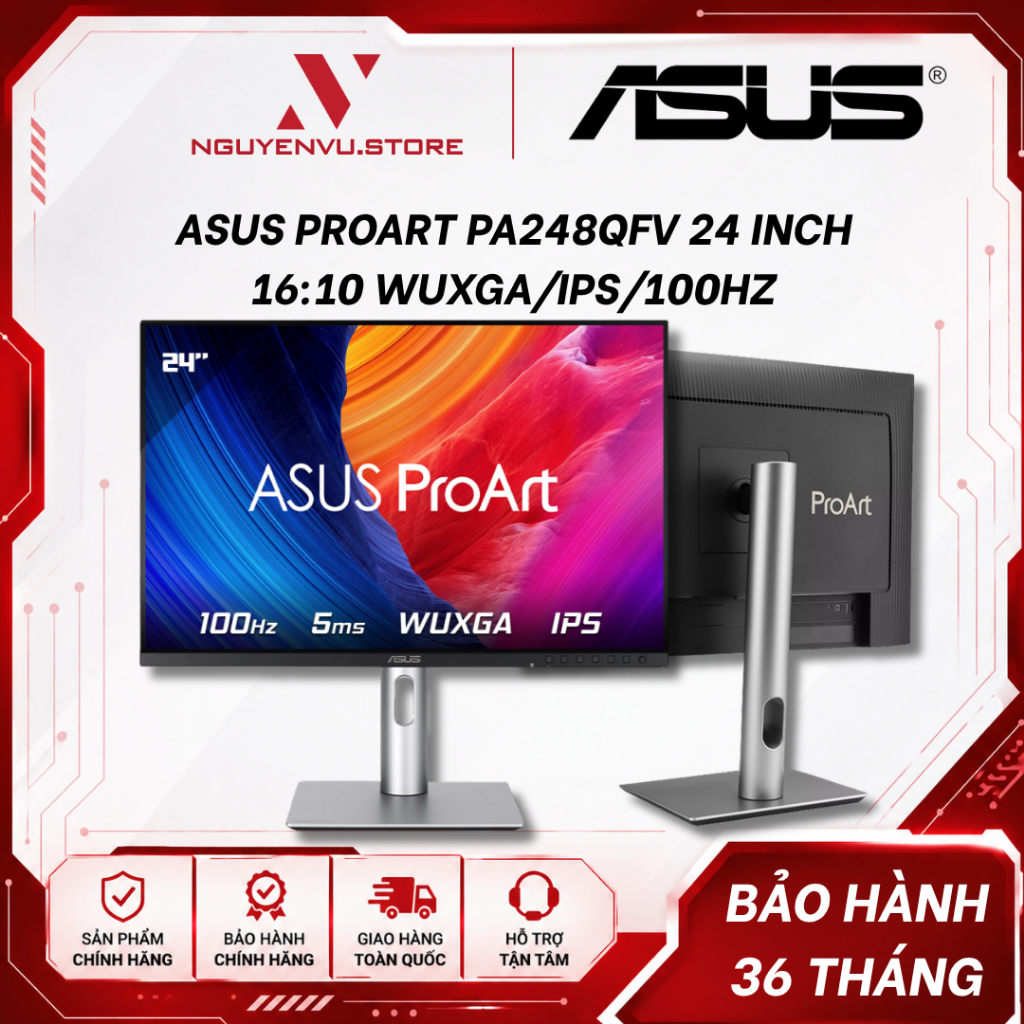 Màn hình đồ họa Asus ProArt PA248QFV 24 Inch (16:10 WUXGA/IPS/100Hz/100% sRGB/100% Rec.709/Delta E <2) - Hàng chính hãng | Shopee Việt Nam