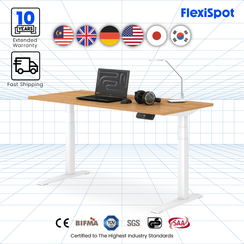 FLEXISPOT Malaysia E7 PRO Electric Height Adjustable Sit Stand Table Home Office Standing Desk | Shopee Malaysia