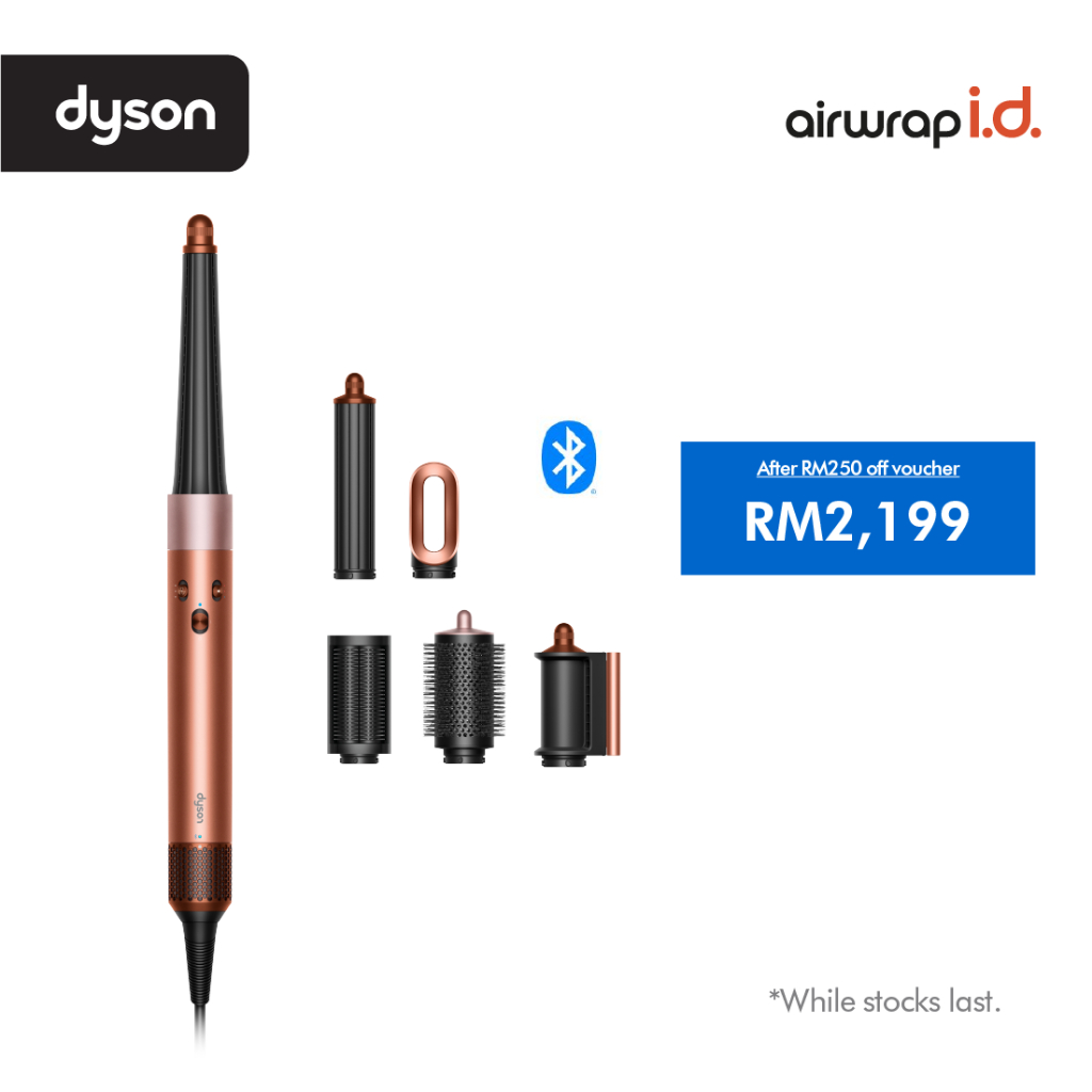 Dyson Airwrap i.d. multi-styler and dryer Straight+Wavy (Amber Silk) | Travel Friendly | Damage Free |Penggaya Rambut | Shopee Malaysia