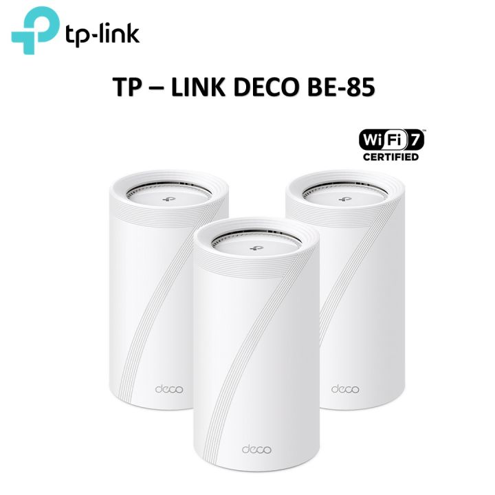 TP-Link Deco BE85 BE22000 Tri-Band Whole Home Mesh WiFi 7 System - 1Pack/2Pack/3Pack