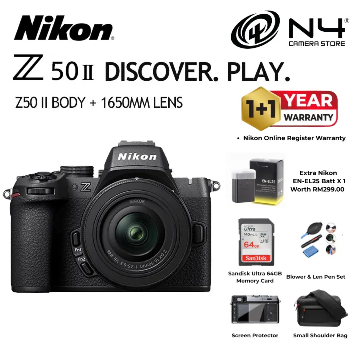 Nikon Z50II / Z50 II Mirrorless Digital Camera Free Extra Nikon EN-EL25 Batt & Free Gift | Lazada Malaysia