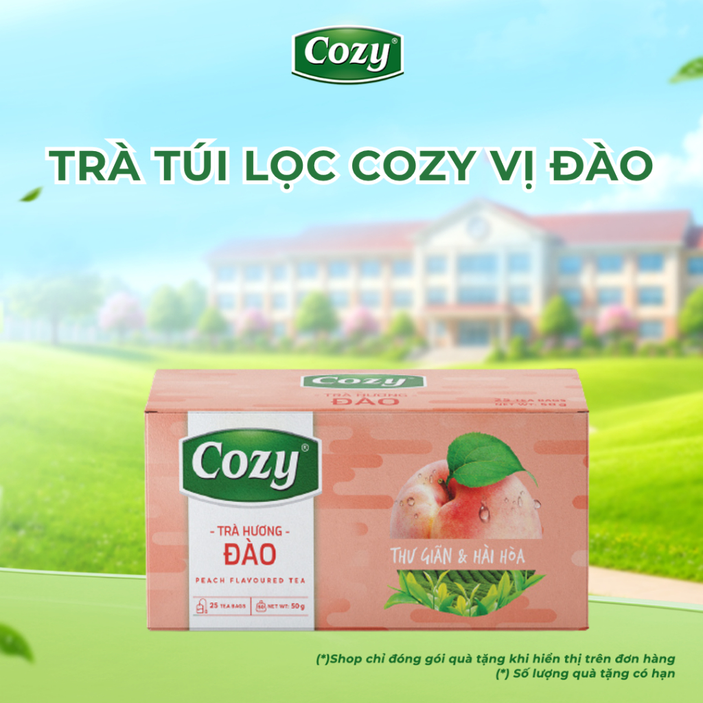 Trà Hương Đào Cozy Túi Lọc (50gr - 25 túi lọc) Hương Đào Tự Nhiên, Dễ Uống, Thư Giãn, Hài Hoà | Shopee Việt Nam