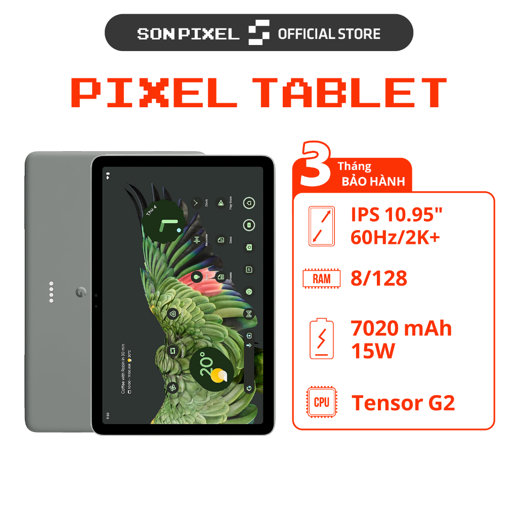 Google Pixel Tablet, Chip Google Tensor G2, Màn hình 10.95 inches, Ram 8G/128GB, Pin 7020mAh. SonPixel | Shopee Việt Nam