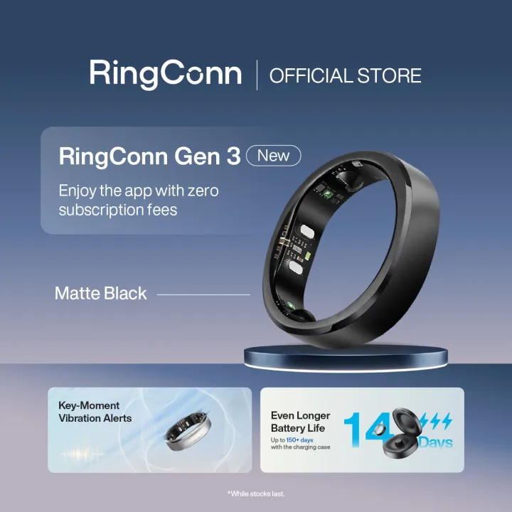 [NEW] RingConn Gen 3 with Vascular Trend Insights | Trends Vibration Alert | up to 14 Days Batterylife