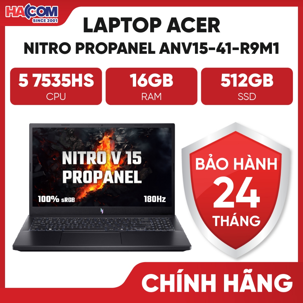 Laptop Acer Gaming Nitro V15 ProPanel ANV15-41-R9M1 (R5-7535HS/16GB/512GB/RTX 3050 6GB/15.6" FHD 180Hz/Win11) | Shopee Việt Nam