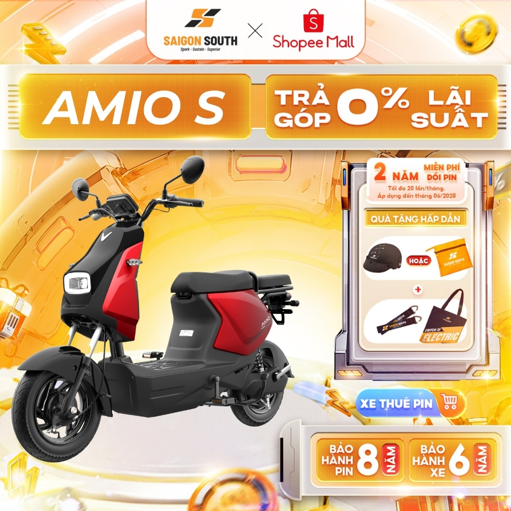 [NHẬN HCM] Xe Máy Điện VinFast Amio S - Công Suất 240W - Góp 0% - Có Bàn Đạp | Shopee Việt Nam