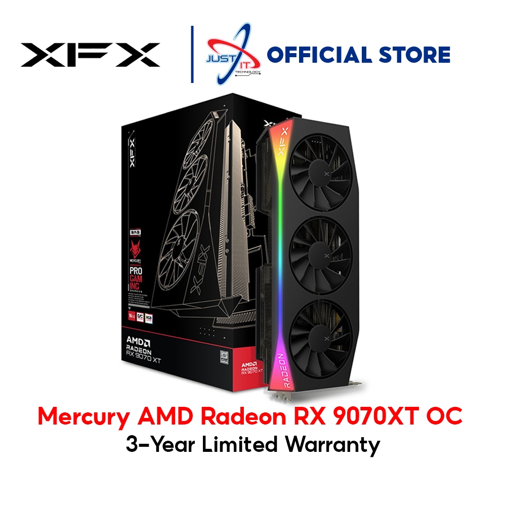 XFX AMD RADEON MERCURY RX 9070 XT OC 16GB DDR6 GRAPHICS CARD BLACK / WHITE ( RX-97TRGBBB9 / RX-97TRGBBW9 ) | Shopee Malaysia