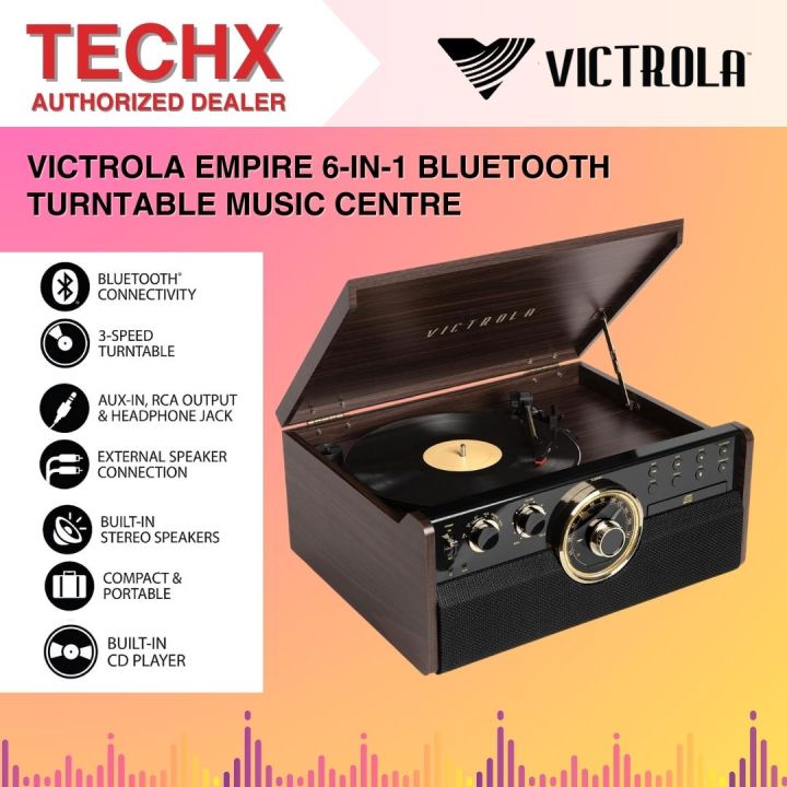 Victrola Empire 6-In-1 Bluetooth Turntable Music Centre | Lazada Malaysia
