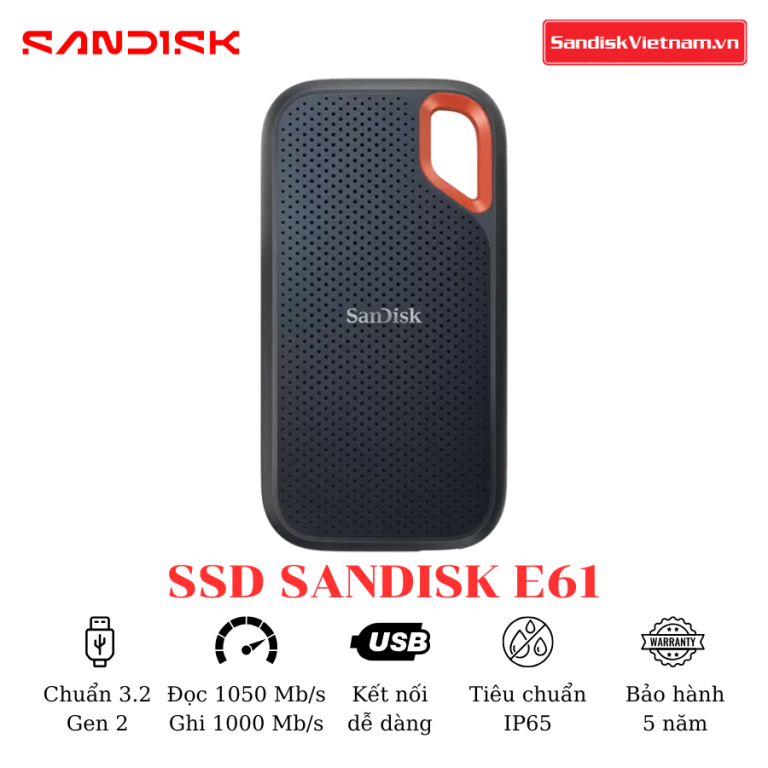 Ổ cứng di động SSD Sandisk Extreme Portable E61 1TB | Shopee Việt Nam
