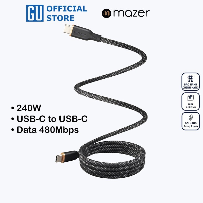 Dây Cáp Sạc MAZER InfiniteLINK COBRA Magnetic 240W Type C to C Thiết Kế Độc Đáo Với Nam Châm Tự Dính Giúp Gấp Gọn Dây | Shopee Việt Nam