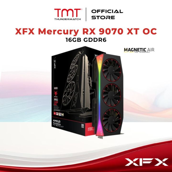 TMT XFX Mercury Radeon RX 9070 XT OC Magnetic Air RGB 16GB GDDR6 Graphics Card | Lazada Malaysia