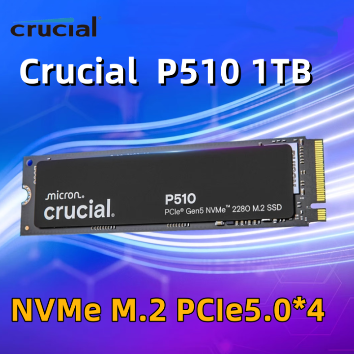 crucial | Crucial Micron SSD P510 1TB Gen5 NVMe PCIe 5.0 M.2 2280 Internal Solid State Drive