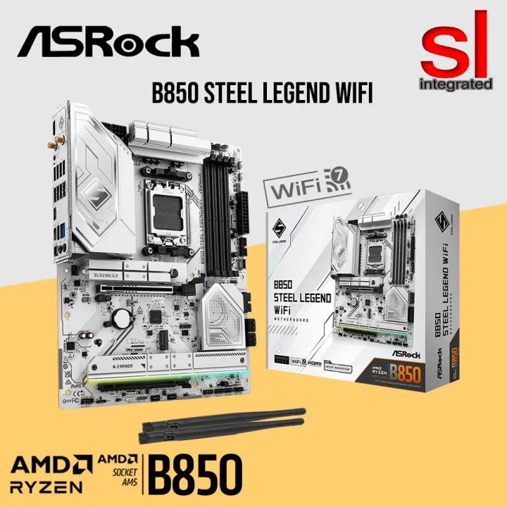 ASRock B850 Steel Legend Wifi AM5 ATX Gaming Motherboard | Lazada Malaysia
