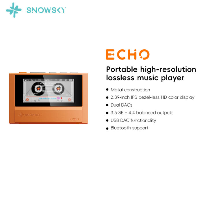 FiiO ECHO/ECHO NANO Hi-Res Digital Audio Player, Dual DAC Bluetooth Music Player, 3.5mm/4.4mm Balanced Output, Color Screen | Lazada Malaysia