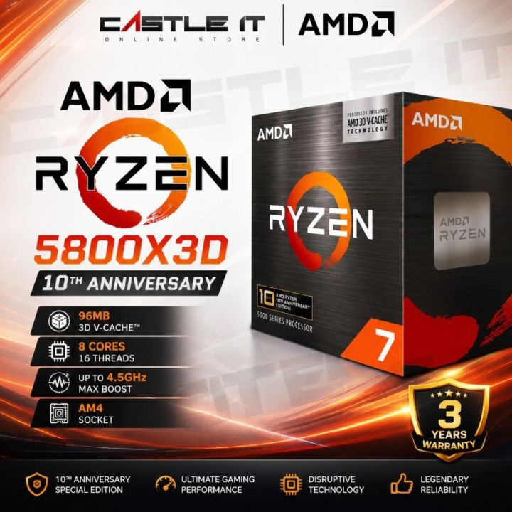 AMD Ryzen 7 5800X3D 10th Anniversary AM4 Gaming Processor 8 Core 16 Thread 3D V-Cache | Lazada Malaysia