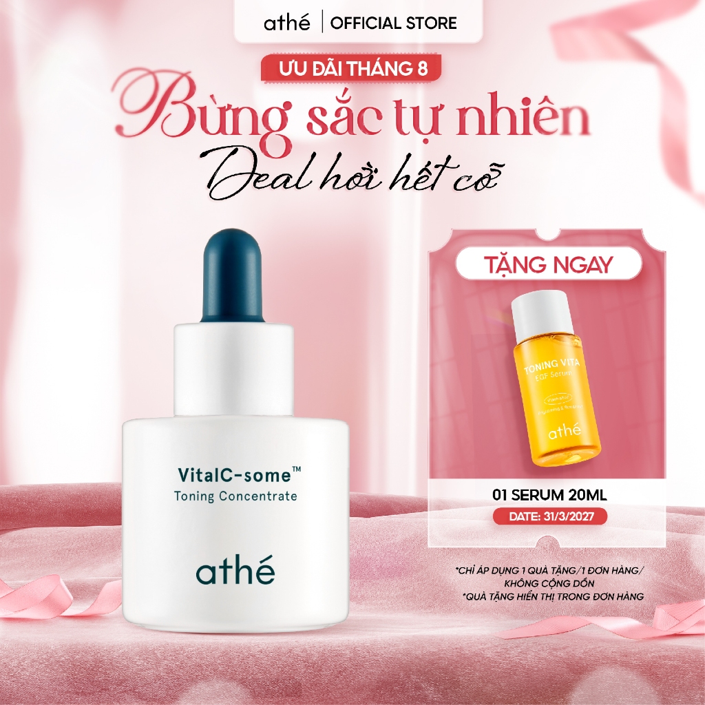 Serum sáng da vitamin ampoule 20% Athé Vital C-some™ Toning Concentrate giảm thâm nám 20ml | Shopee Việt Nam