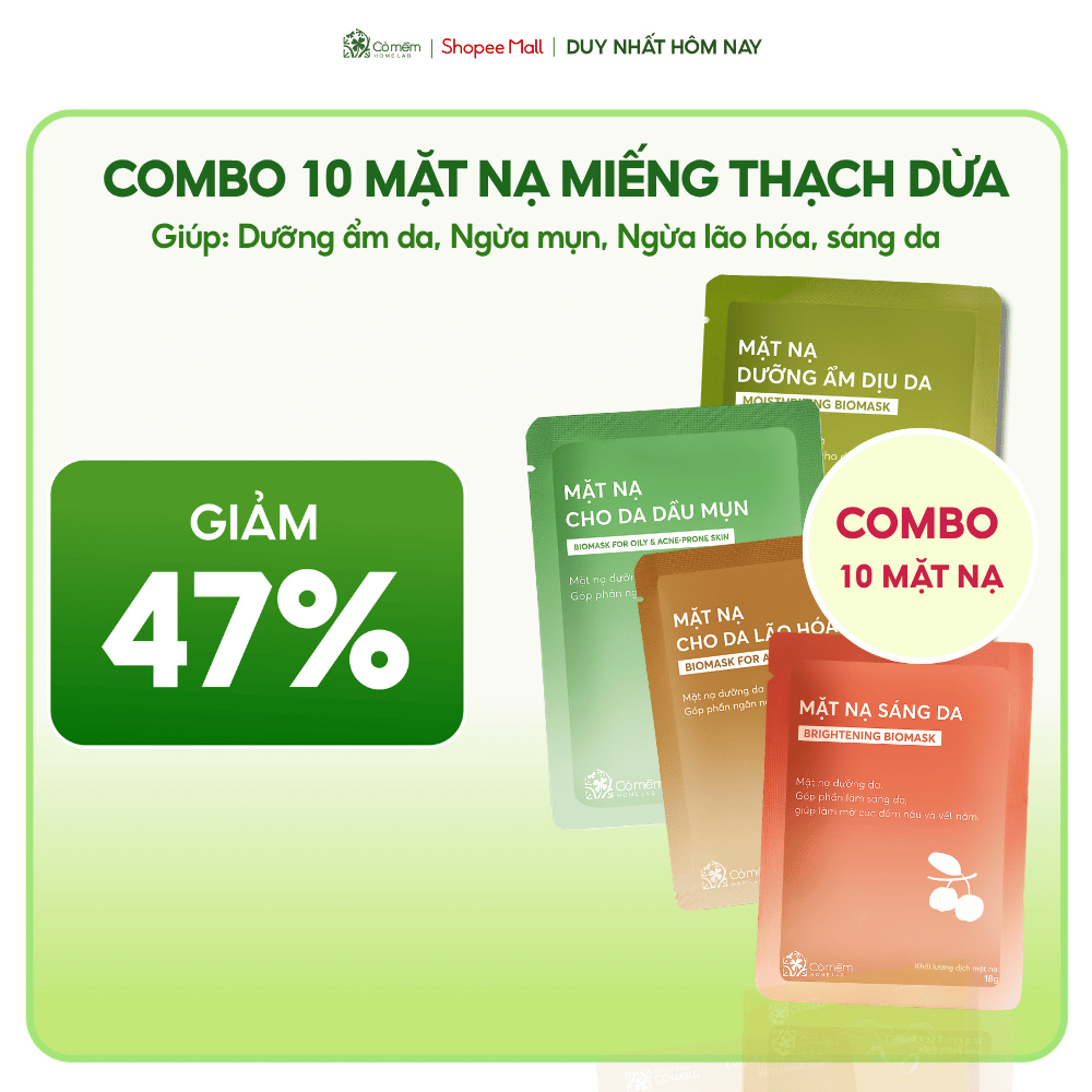 Combo 10 Miếng Mặt Nạ Thạch Dừa Dưỡng Da Cỏ Mềm | Shopee Việt Nam