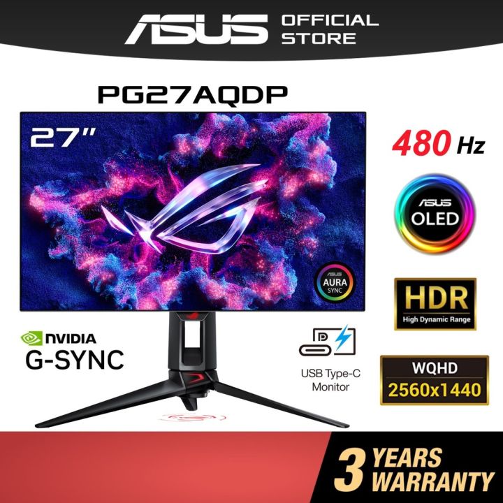 ASUS PG27AQDP 27" OLED ROG Swift Gaming Monitor 2K QHD 480Hz G-Sync HDR Type-C | Lazada Malaysia