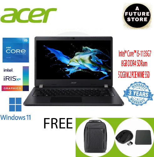 Acer TravelMate P2 TMP214-53-563D 14'' FHD Laptop ( I5-1135G7, 8GB, 512GB SSD, Intel, W11P ) | Lazada Malaysia