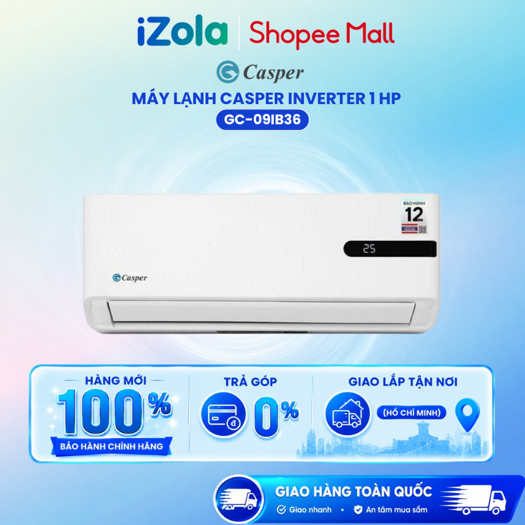 GC-09IB36 - Máy lạnh Casper Inverter 1 HP GC-09IB36 - Hàng chính hãng | Shopee Việt Nam