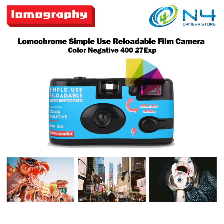 Lomography Lomochrome Simple Use Reloadable 35mm Film Camera 27Exp Black & White 400 and Color Negative 400 | Lazada Malaysia
