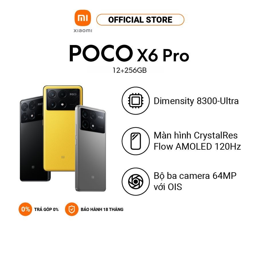 Điện thoại Xiaomi POCO X6 Pro 5G 12GB 512GB chính hãng bảo hành 18 tháng | Shopee Việt Nam