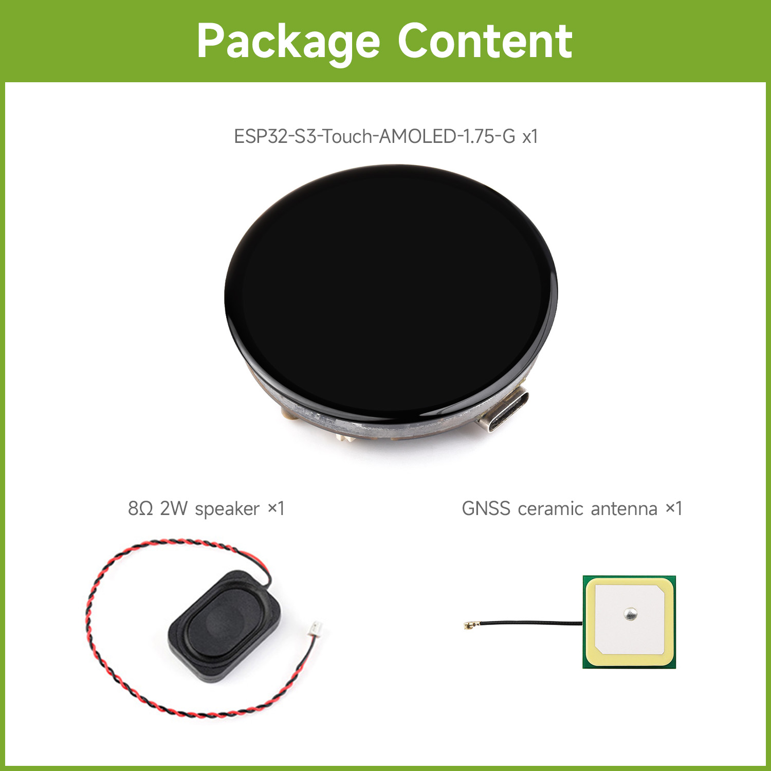 Waveshare ESP32-S3 bảng mạch phát triển màn hình cảm ứng tròn 1.75inch bộ xử lý lõi kép 32 bit LX7 466 × 466 pixel qspi