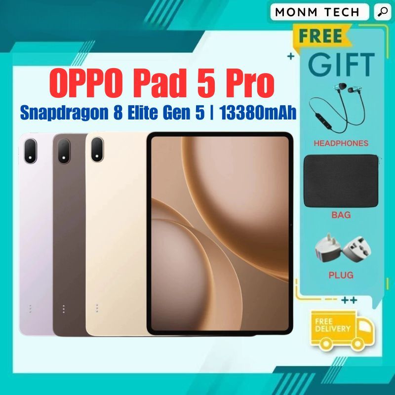 [2026] OPPO Pad 5 Pro OPPO Tablet Snapdragon 8 Elite Gen 5 13.2" 144HZ 3.4K LCD 13380mAh 67W | Shopee Malaysia