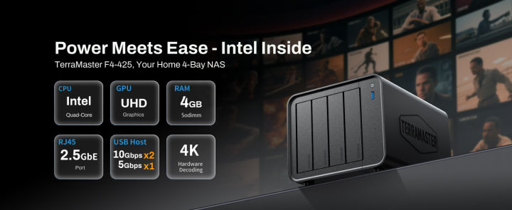 TERRAMASTER F4-425 4-Bay NAS Storage – Intel x86 Quad-Core CPU, 4GB RAM, 2.5GbE LAN, Network Attached Storage Multimedia Server for Home Users US Plug (Diskless) | Lazada Malaysia