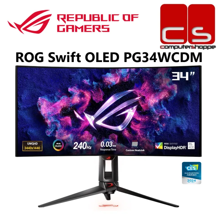 Asus ROG Swift OLED PG34WCDM 33.94'' UWQHD 240HZ 0.03MS G-SYNC OLED Curved Gaming Monitor | Lazada Malaysia