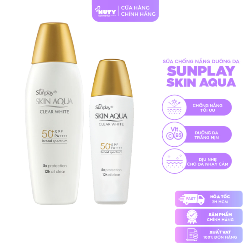Sữa Chống Nắng Dưỡng Da Sáng Mịn Sunplay Skin Aqua Clear White SPF50+ PA++++ (25g,55g) | Shopee Việt Nam