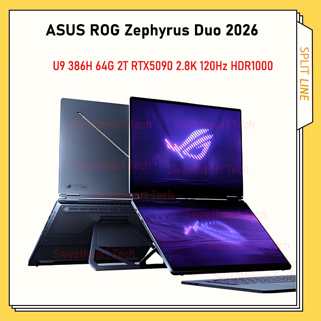 ASUS ROG Zephyrus Duo 2026 GX651AX U9 386H 64G 2T RTX5090 2.8K 120Hz HDR1000 | ROG 幻16 双屏 | Shopee Malaysia