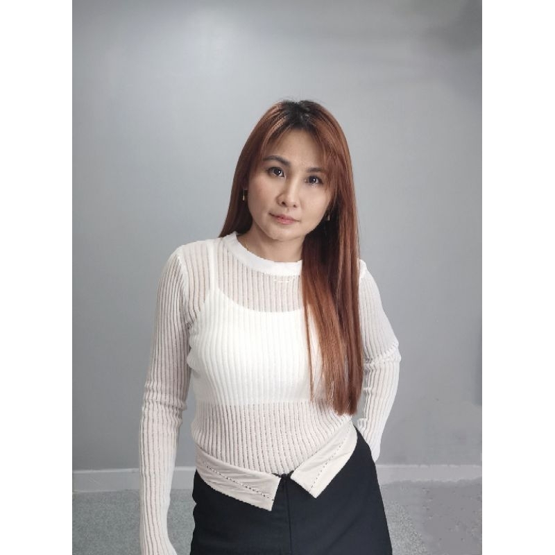pointelle women knit top | Shopee Malaysia