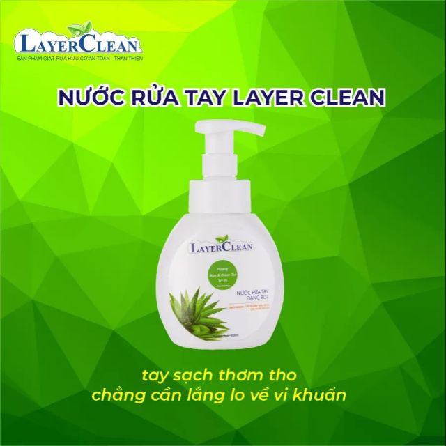 Nước rửa tay hữu cơ LAYER CLEAN dạng bọt chai 330ml | Shopee Việt Nam