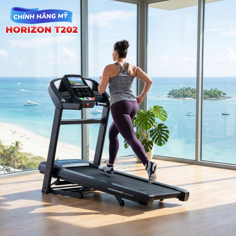 Horizon T202 Máy Chạy Bộ Điện Mỹ Động cơ mạnh mẽ sàn chạy lớn nâng dốc tự động 12% | Shopee Việt Nam