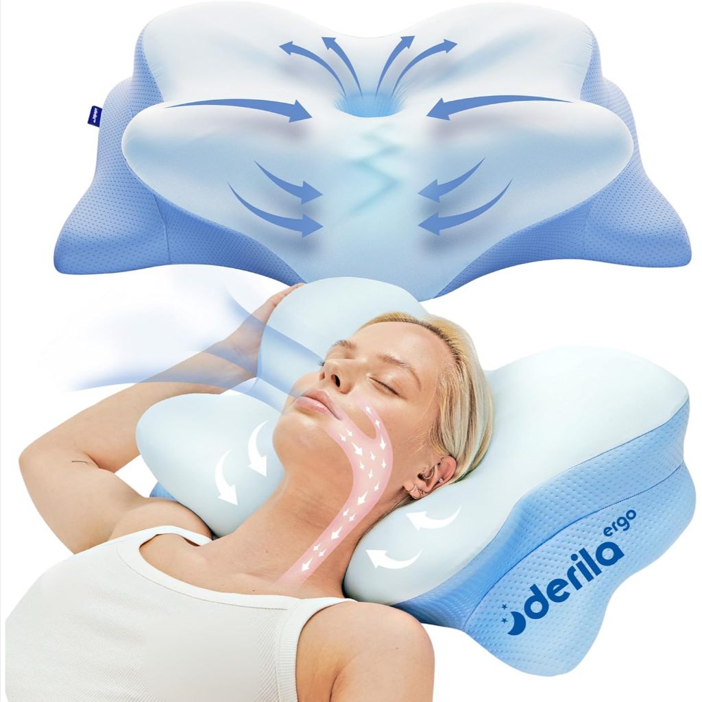 [FREE Shipping]Derila Ergo Cervical Neck Pillow for Sleeping Pillow Contour Memory Foam Pillows for Back,Anti-snoring | Shopee Malaysia