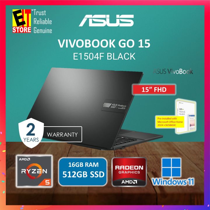 ASUS LAPTOP Vivobook Go 15 E1504F / VIVOBOOK GO 14 E1404F (RYZEN 5 40/ 16GB / 512GB SSD / AMD Radeon Graphics / 15.6 FHD or 14" FHD / OFF H&S 2024 + M365 BASIC/W11/BACKPACK/2YR)