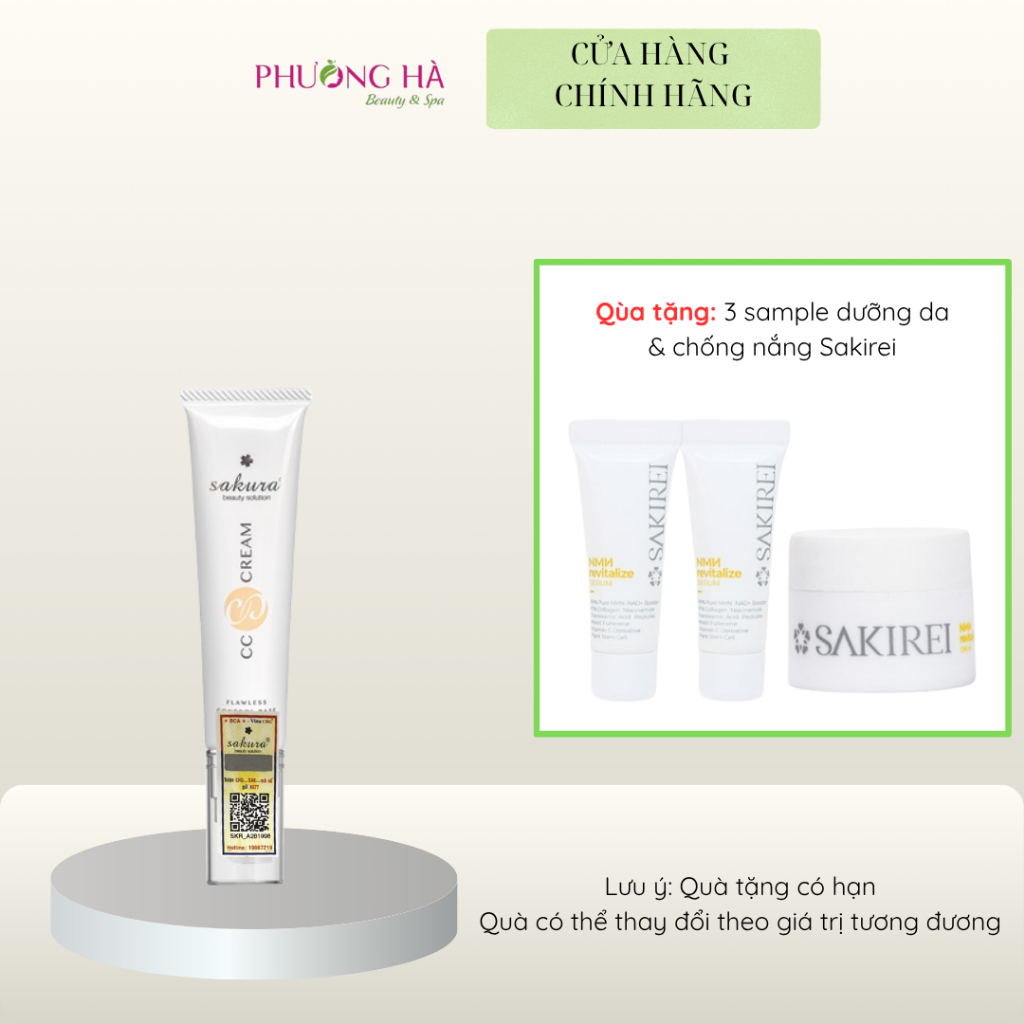 Kem trang điểm Sakura CC Cream Flawless Control Base SPF50+ PA++++ (40ml) | Shopee Việt Nam
