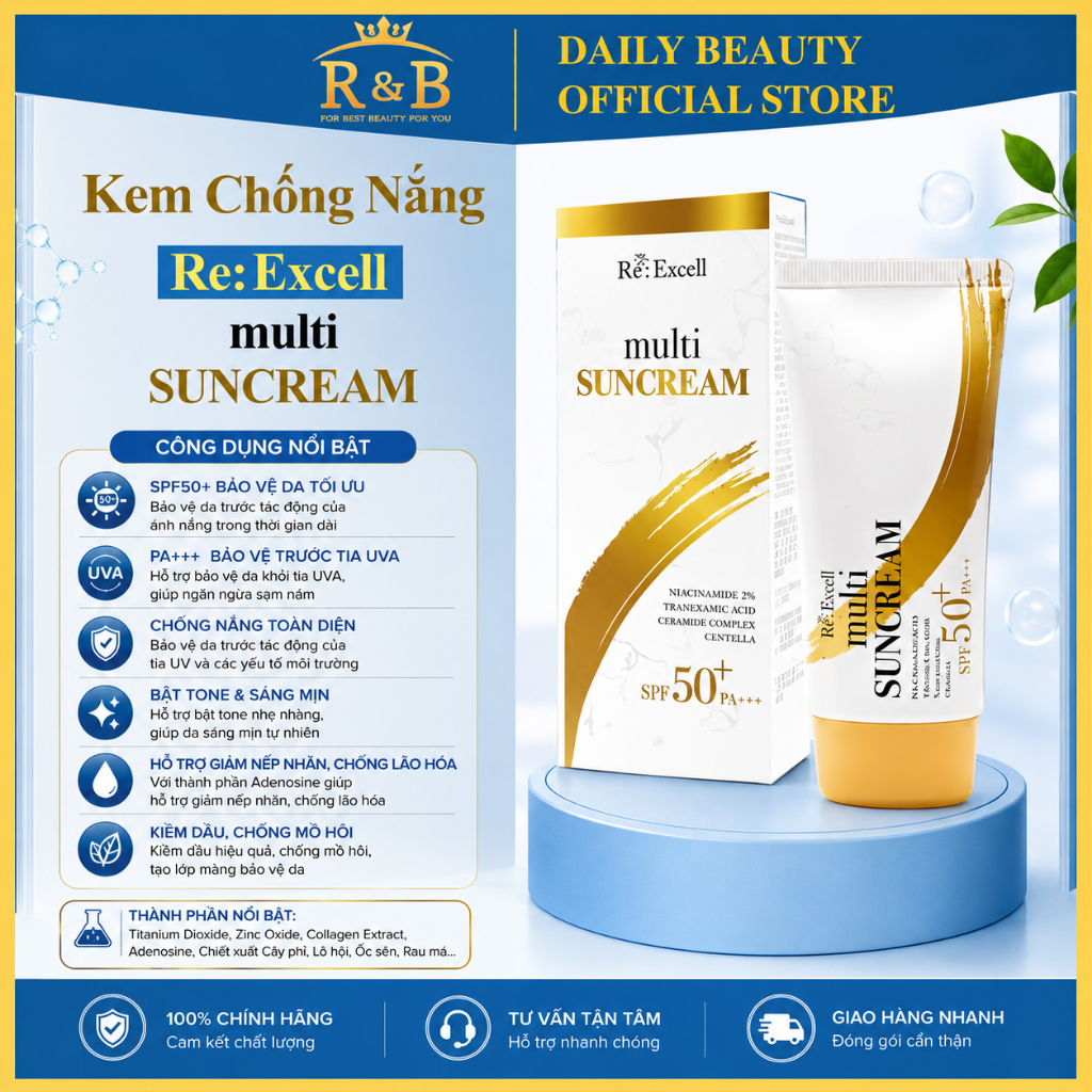 Kem Chống Nắng Daily Beauty Re: Excell Multi Sun Cream | Shopee Việt Nam