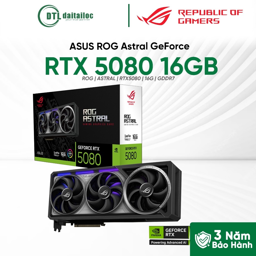 Card màn hình ASUS ROG Astral GeForce RTX 5080 16GB GDDR7 | Chính Hãng | Bảo Hành 36 Tháng | Shopee Việt Nam