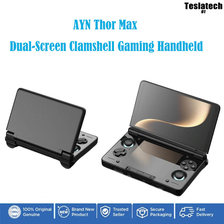 【Inculd 512 SD Cards】AYN Thor Max Dual-Screen Clamshell Gaming Handheld 16G+1TB | Snapdragon 8 Gen 2 | Wi-Fi 7 | 6" 120Hz AMOLED Primary Display | | Lazada Malaysia