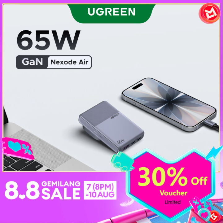 UGREEN Nexode Air 65W Ultra-Slim GaN Pocket Charger 65W Foldable Travel GaN Charger for iPhone 17 Pro Max iPhone 16 Pro Max Samsung S26 Ultra Xiaomi 17 Pro | Lazada Malaysia