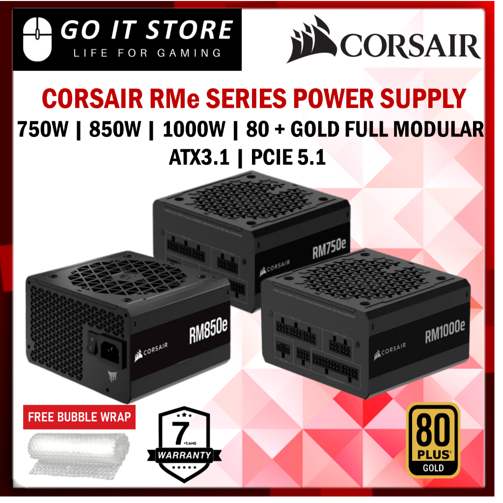 [2025] CORSAIR RMe Series RM750e / RM850e / RM1000e ATX 3.1 PCIe 5.1 80 PLUS GOLD Full Modular ATX Power Supply PSU | Shopee Malaysia