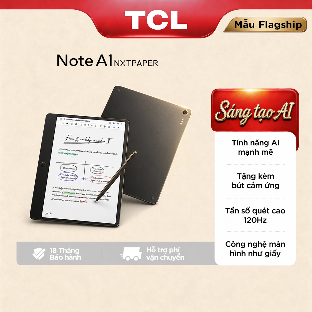 【Màn hình giấy】120Hz + Nâng cao năng suất với AI, TCL NOTE A1 NXTPAPAER, Hàng mới ra mắt | Shopee Việt Nam