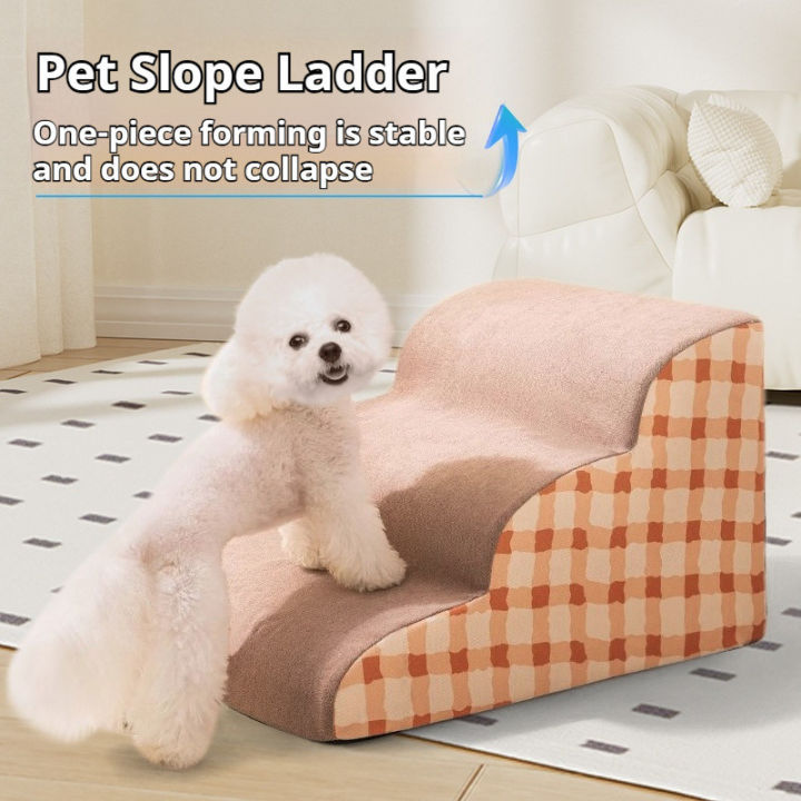 Non-slip Pet Dog Stairs 3 Steps for Bed Sofa Cats Ladder Ramp Washable High-Density Sponge Foam for Elderly Small Dog | Lazada Malaysia